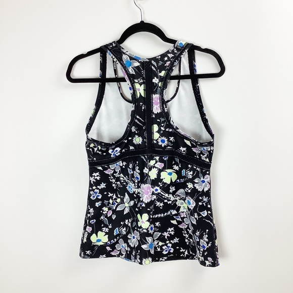 GAP Fit Floral Workout Racerback Tank Top - Picture 2 of 8